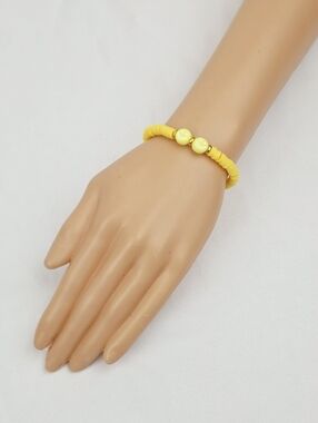Handmade Clay Bead Smiley Face  Bracelet
